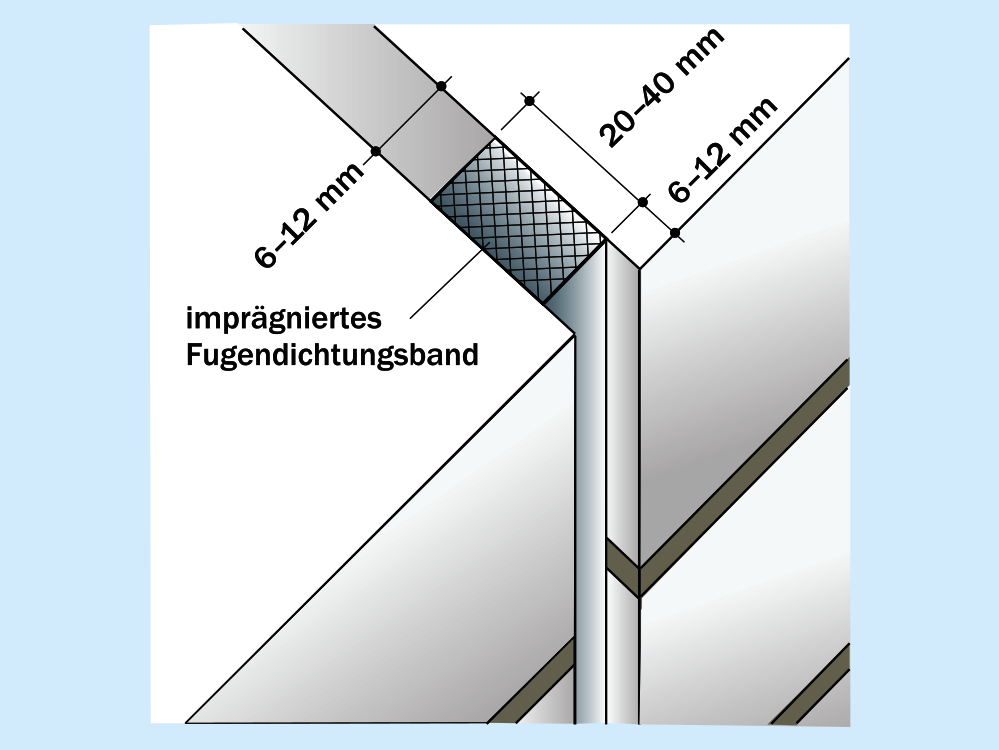 Dehnungsfuge, imprägniertes Fugendichtungsband Dehnungsfuge, imprägniertes Fugendichtungsband