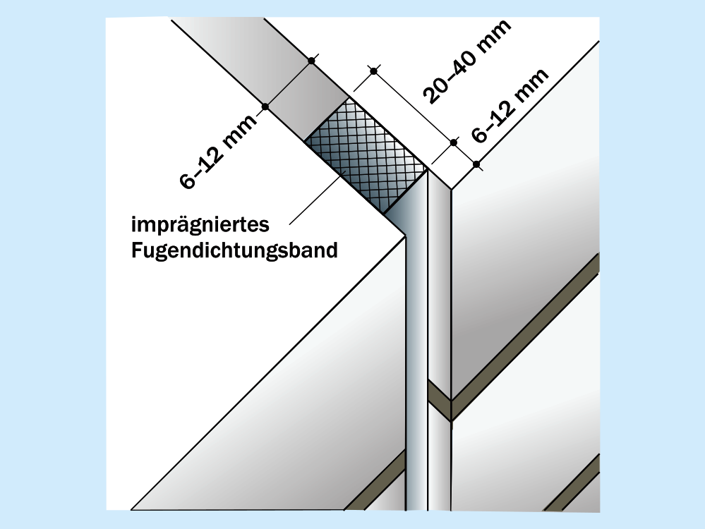 Dehnungsfuge,  imprägniertes Fugendichtungsband